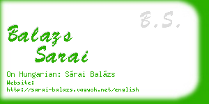 balazs sarai business card